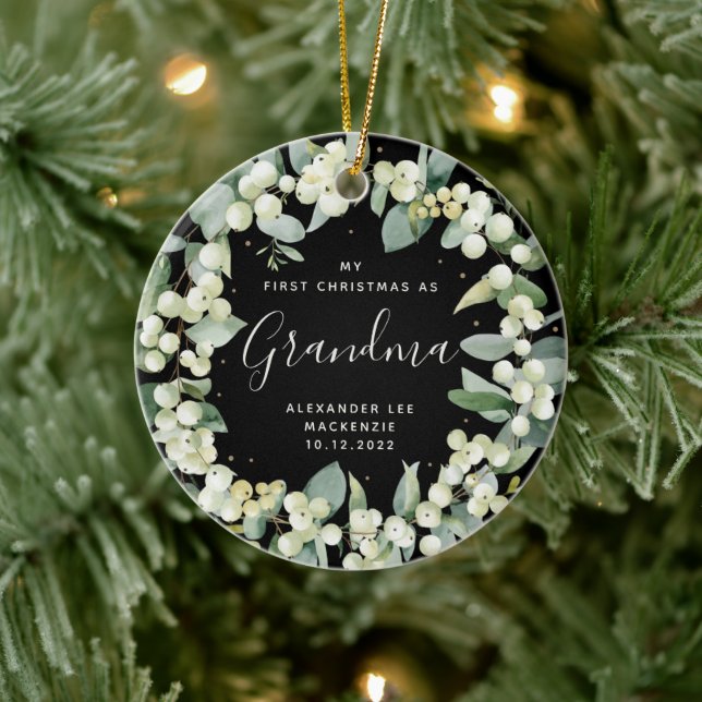 First Christmas Grandparent/Any Relative Photo Ceramic Tree Decoration (Tree)