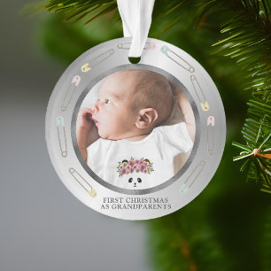 First Christmas Grandparents Baby Photo Ornament
