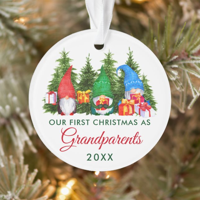 First Christmas Grandparents Gnomes Trees Ornament (Tree)