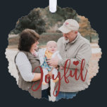 First Christmas grandparents photo script modern Tree Decoration Card<br><div class="desc">Modern Joyful dark red burgundy script and heart First Christmas as grandparents keepsake tree ornament card for grandma and grandpa and their first grandchild,  grandson or granddaughter.</div>