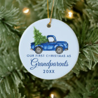 First Christmas Grandparents Vintage Blue Truck