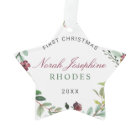 First Christmas Green Holiday Wreath Baby Photo