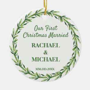 First Christmas Greenery Betta Fish Couples Ceramic Tree Decoration