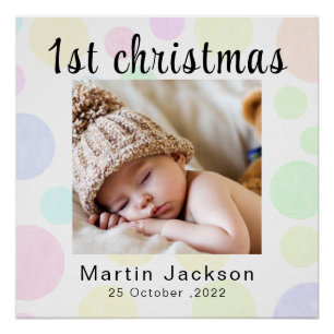 First Christmas Here Photo Newborn Cute Baby Toes  Poster