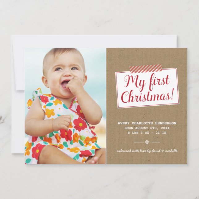 First Christmas | Holiday Birth Announcement (Front)