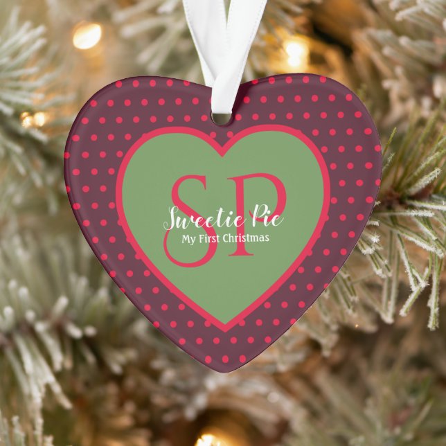 First Christmas Holiday Heart Ornament (Tree)