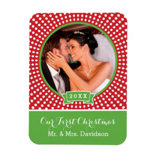 First Christmas Holiday Keepsake Photo Magnet