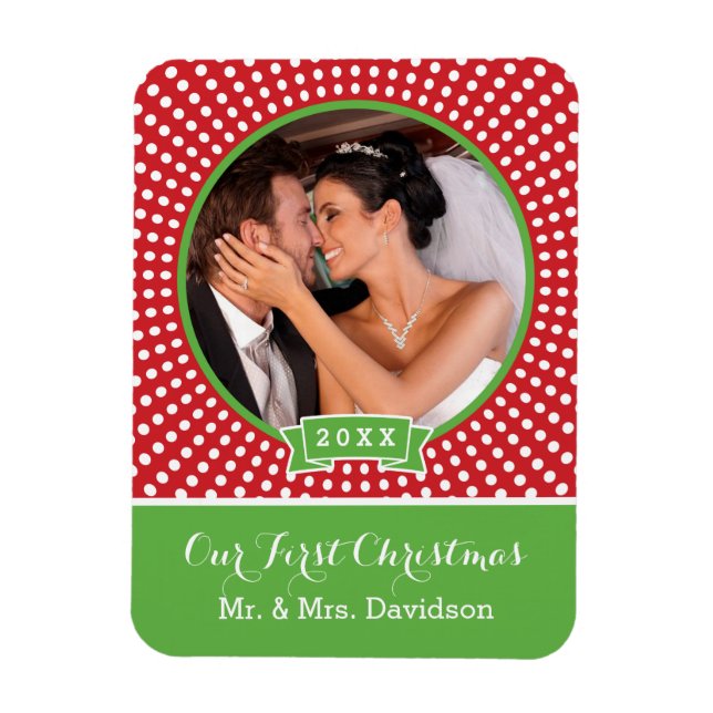 First Christmas Holiday Keepsake Photo Magnet (Vertical)