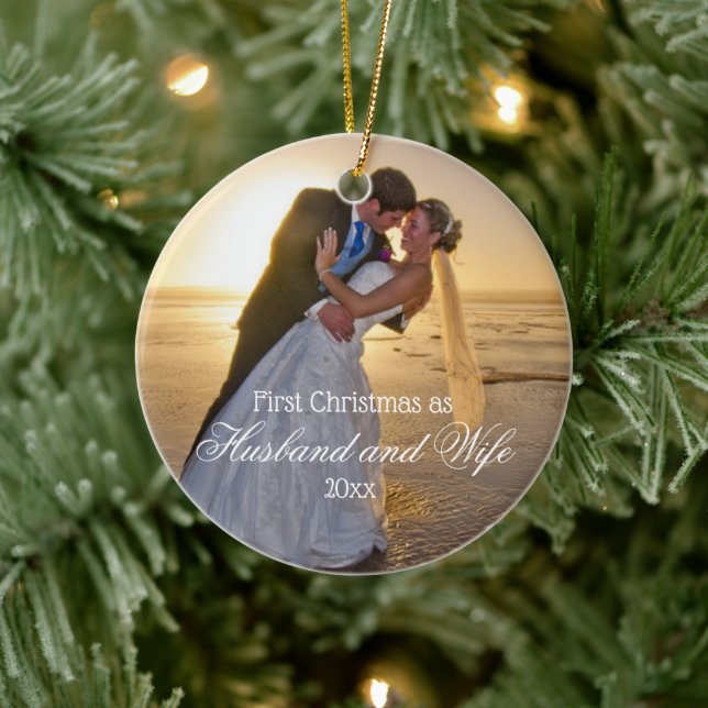 First Christmas Husband and Wife Ceramic Tree Decoration (Tree)