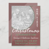 First Christmas Husband & Wife Red Green Holiday Card (Front/Back)