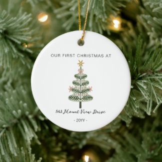 First Christmas in New Home - Address Ornament