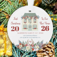 First Christmas in New Home housewarming family