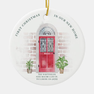 First Christmas In New Home Moving Announcement Ceramic Tree Decoration