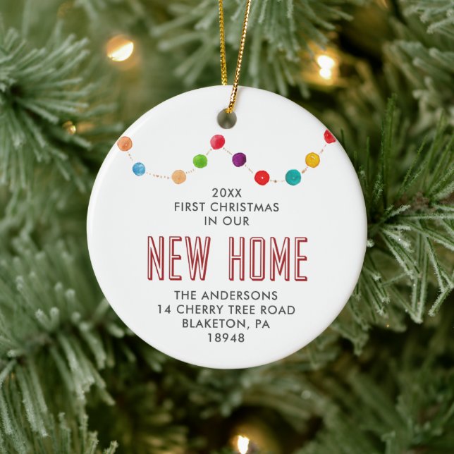 First Christmas In New Home Personalised Baubles Ceramic Tree Decoration (Tree)