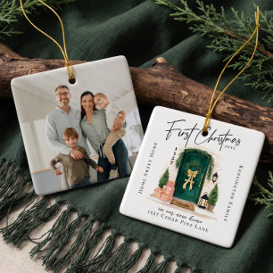 First Christmas in New Home Personalised Photo Ceramic Ornament