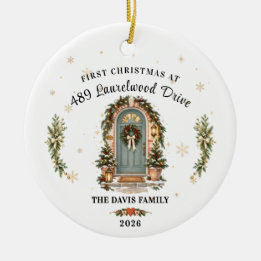 First Christmas in New Home Photo Ceramic Tree Decoration