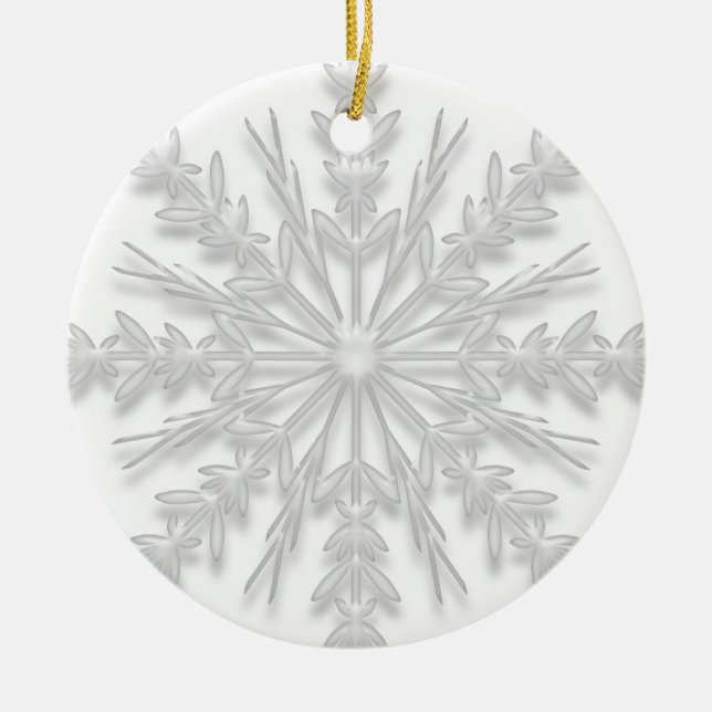 First Christmas in New Home White Snowflake Ceramic Tree Decoration (Front)