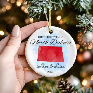 First Christmas in North Dakota State Ornament