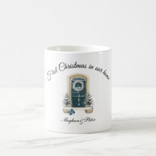 First Christmas In Our Home Watercolor Sage Green Coffee Mug