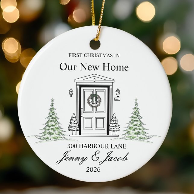 First Christmas In Our New Home 2026 Personalised  Ceramic Tree Decoration (Creator Uploaded)