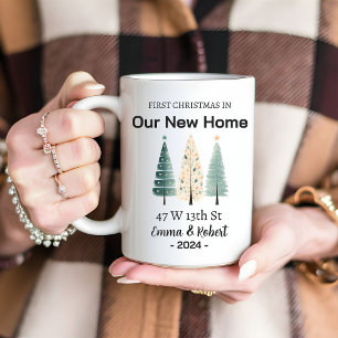First Christmas in our new home, Custom name mug