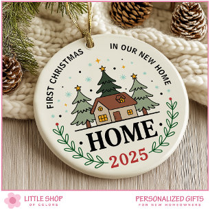 First Christmas in Our New Home Customisable Photo Ceramic Tree Decoration