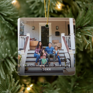 First Christmas in Our New Home Family Photo Ceramic Ornament