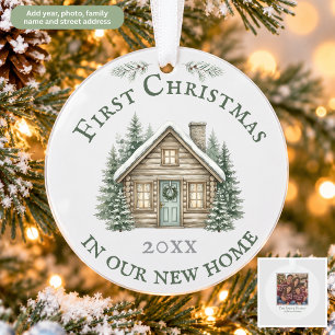 First Christmas in Our New Home Family Photo Ornament