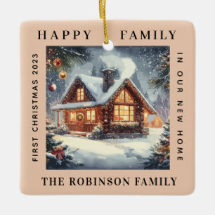 First Christmas In Our New Home Forest Desert Sand Ceramic Ornament