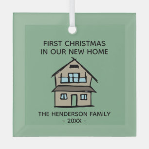 First Christmas In Our New Home Personalised Ceram Glass Tree Decoration