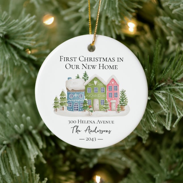First Christmas in Our New Home Photo Ceramic Tree Decoration (Tree)