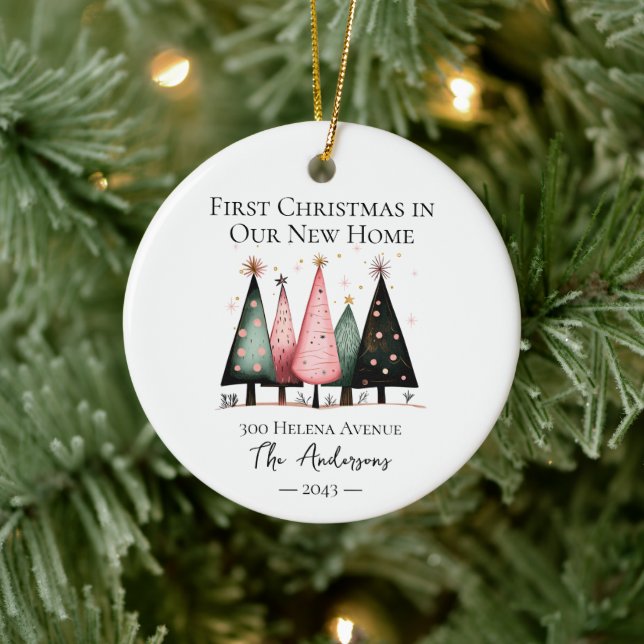 First Christmas in Our New Home Photo Ceramic Tree Decoration (Tree)