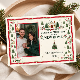 First Christmas in Our New Home Photo Holiday Card
