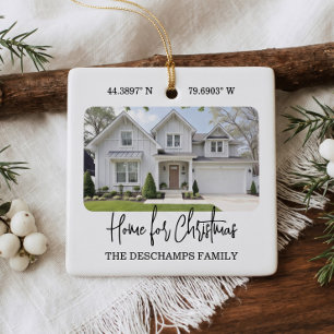 First Christmas in Our New Home Photo Minimal Ceramic Ornament