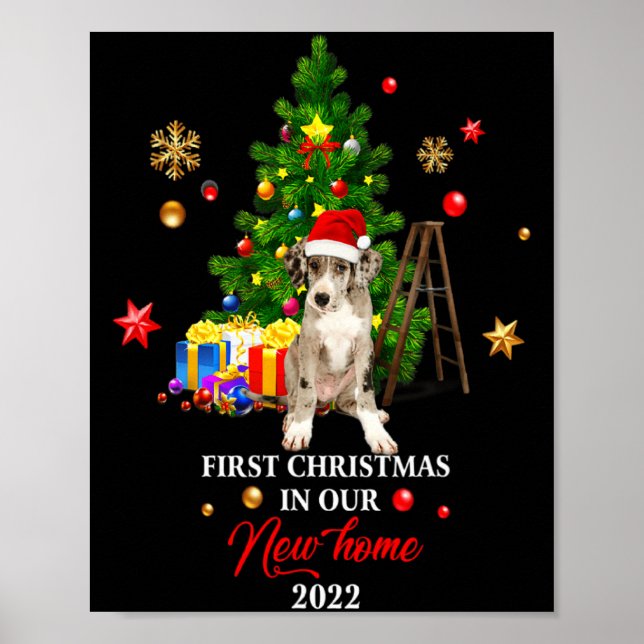 First Christmas In Our New Home Xmas Dalmatian T S Poster (Front)