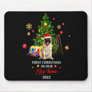 First Christmas In Our New Home Xmas For Bulldog T Mouse Pad