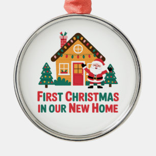 First Christmas in Our New House Matching Metal Tree Decoration