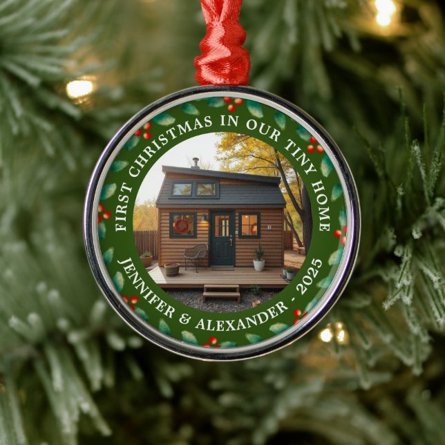 First Christmas in our Tiny Home house photo Metal Tree Decoration (Tree)