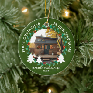 First Christmas in our Tiny Home photo Ceramic Tree Decoration