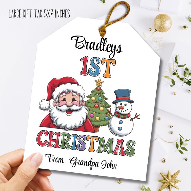 First Christmas Large Gift Tag Holiday Card (Creator Uploaded)