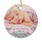 First Christmas Light Pink Baby Girl Photo