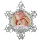 First Christmas Light Pink Baby Girl Photo