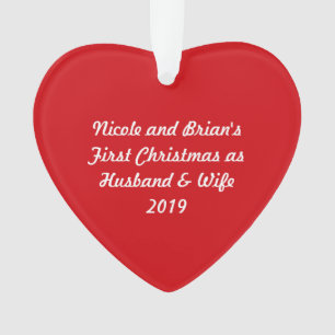 First Christmas Married 2019 ~ Red Heart Acrylic Ornament