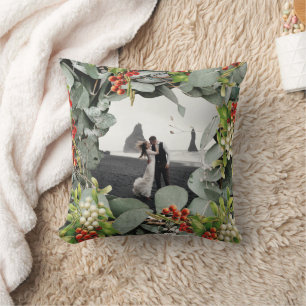 First Christmas Married as Mr. & Mrs. Photo  Cushion