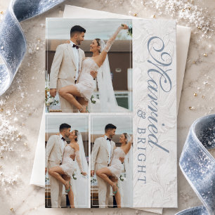 First Christmas Married & Bright Newlywed Photo Holiday Card