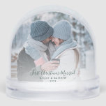 First Christmas Married Custom Photos Snowglobe<br><div class="desc">Imagine a truly personal keepsake that captures your most cherished memories. This unique snow globe allows you to feature beloved photos of yourselves on both sides, ensuring your special moment is visible from every angle. Even better, you can easily add the photos by using the personalise button, making it perfectly...</div>