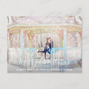 First Christmas Married Engaged NewYear PHOTO Holiday Postcard
