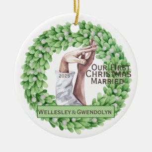 First Christmas Married Eucalyptus Ornament