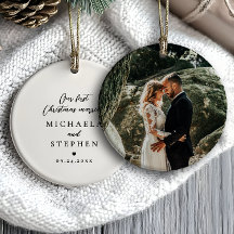 First Christmas Married Modern Minimalist Photo