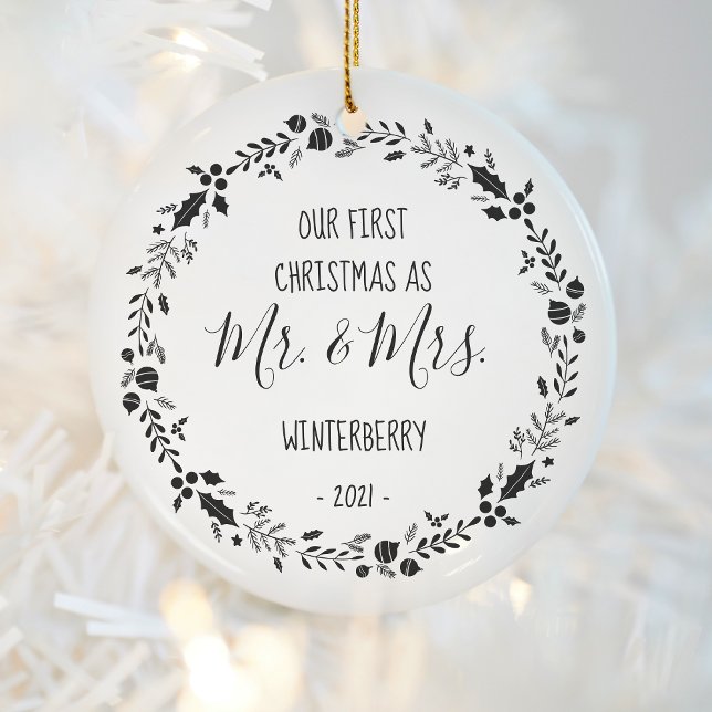 First Christmas Married Photo Ceramic Tree Decoration (Creator Uploaded)